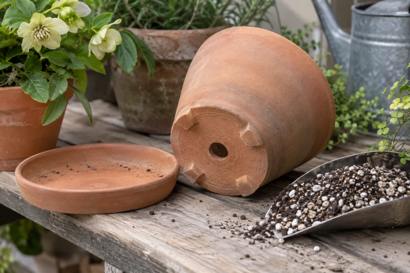 A handsome container still needs a route for excess water. Here is what to inspect before planting.