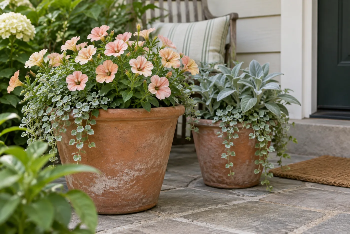 Build a gentle planting palette by pairing one flower tone with a foliage contrast.